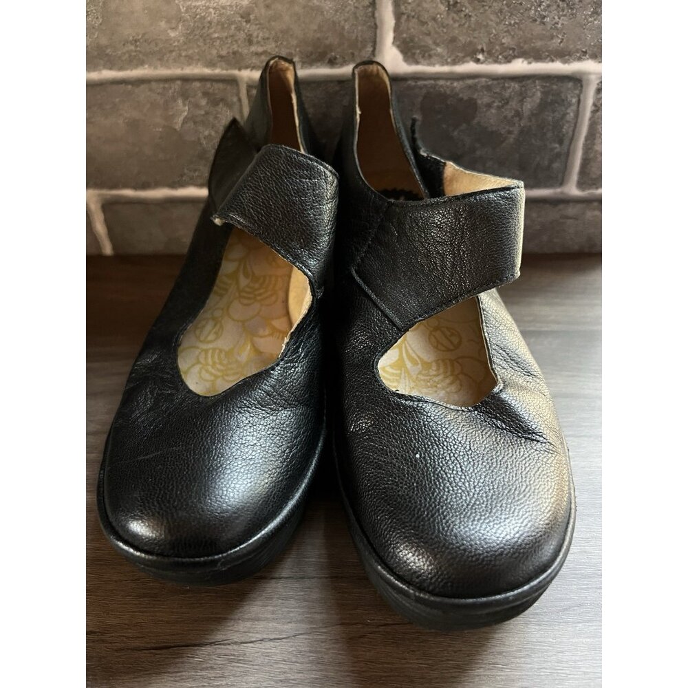 Fly London Yasi Mary Jane Pump Women's Sz 40 US 9 Black Wedge Heel Platform - Picture 8 of 13